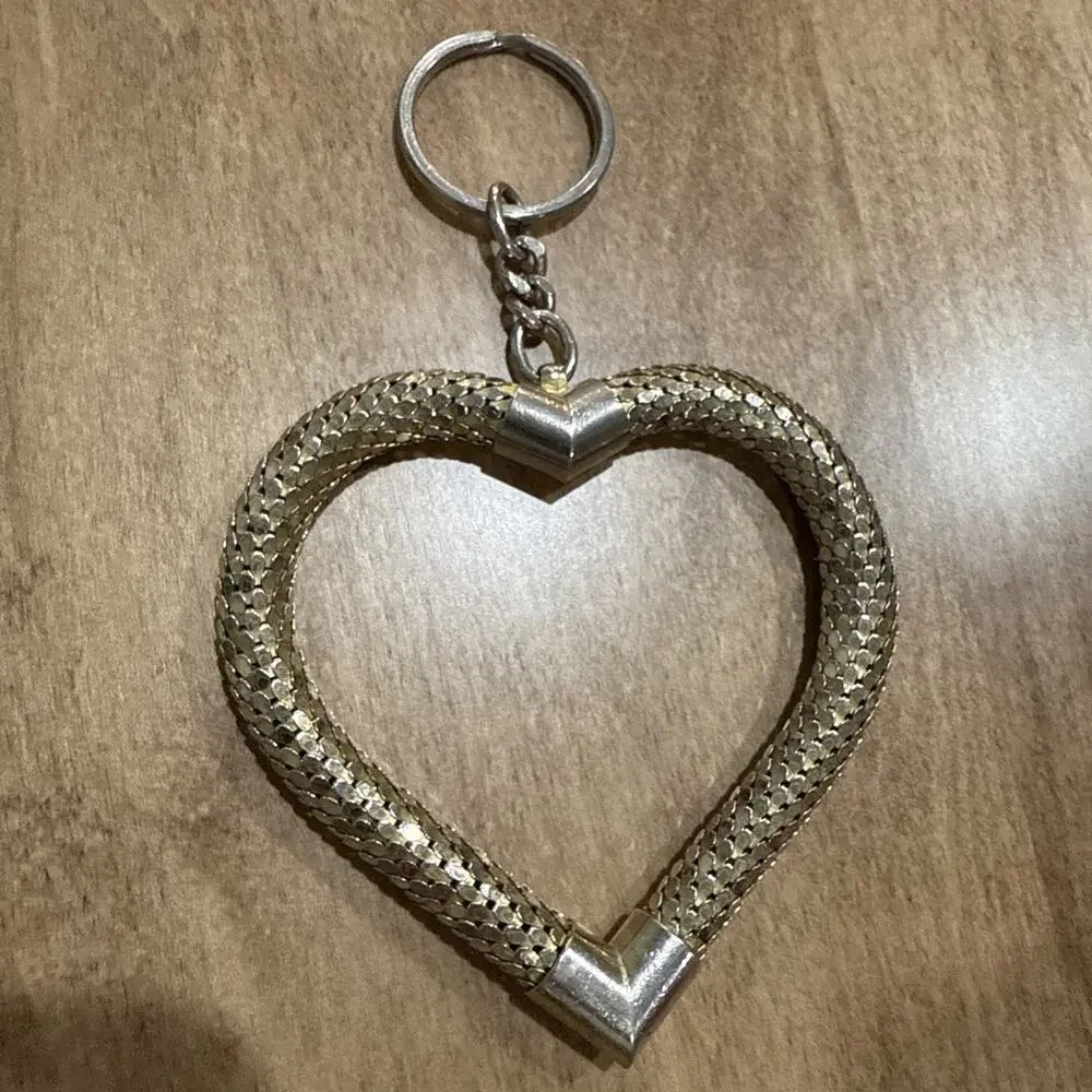 Vintage Whiting & Davis Snake Mesh Heart Key Chain